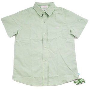 Lolly Wolly Doodle Kids Boys Light Green Poplin Woven Short Sleeve Shirt Size 6